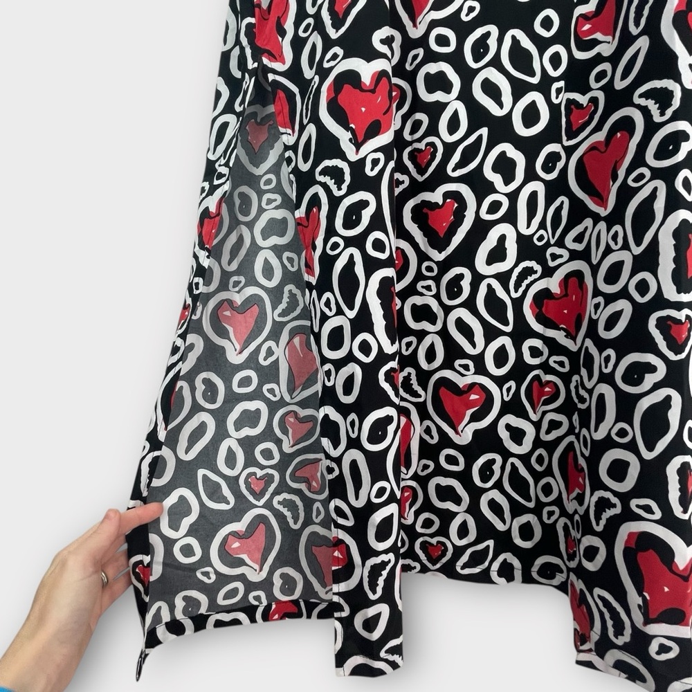 Sunshine & Rodeos Heart Print Kimono Duster Cardigan One Size NWOT - Picture 3 of 3